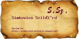 Simkovics Szilárd névjegykártya