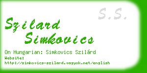 szilard simkovics business card
