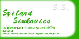 szilard simkovics business card